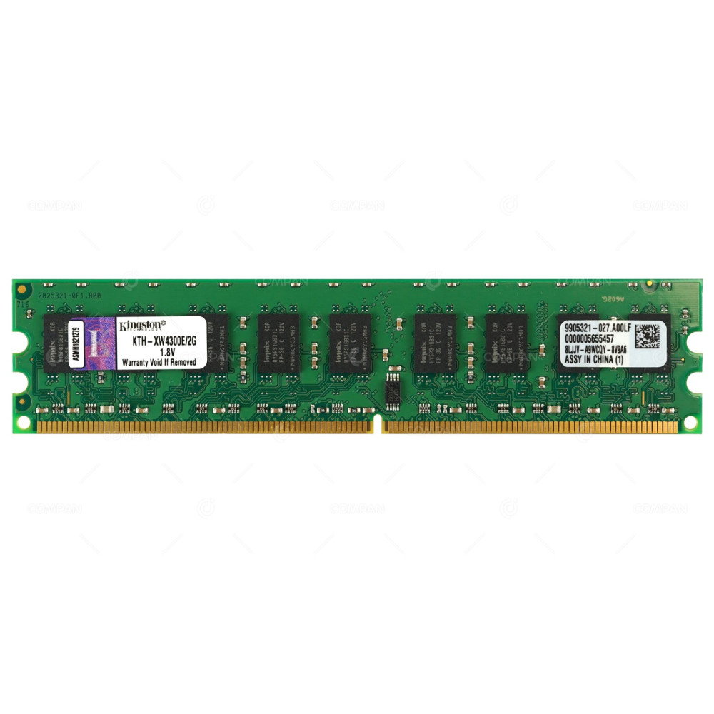 KTH-XW4300E-2G KINGSTON MEMORY 2GB 2RX4 PC2 5300F UDIMM DDR2 KTH-XW4300/2G, 9905321-027.A00LF